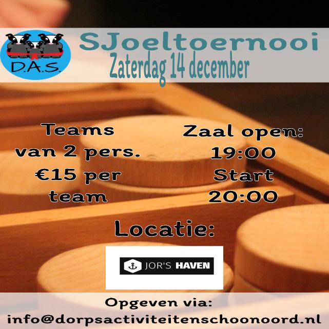 Poster das sjoeltoernooi 14 december jor's haven