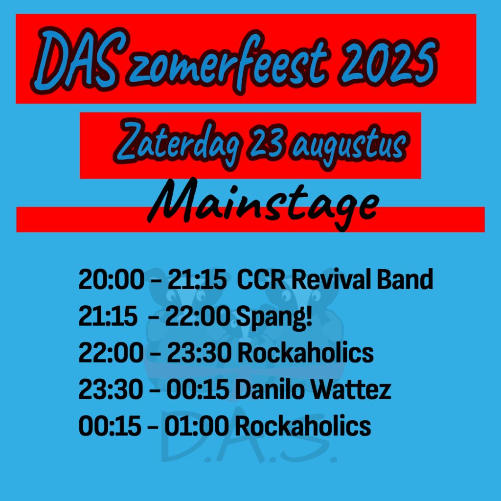 timetable van das zomerfeest zaterdag 2025