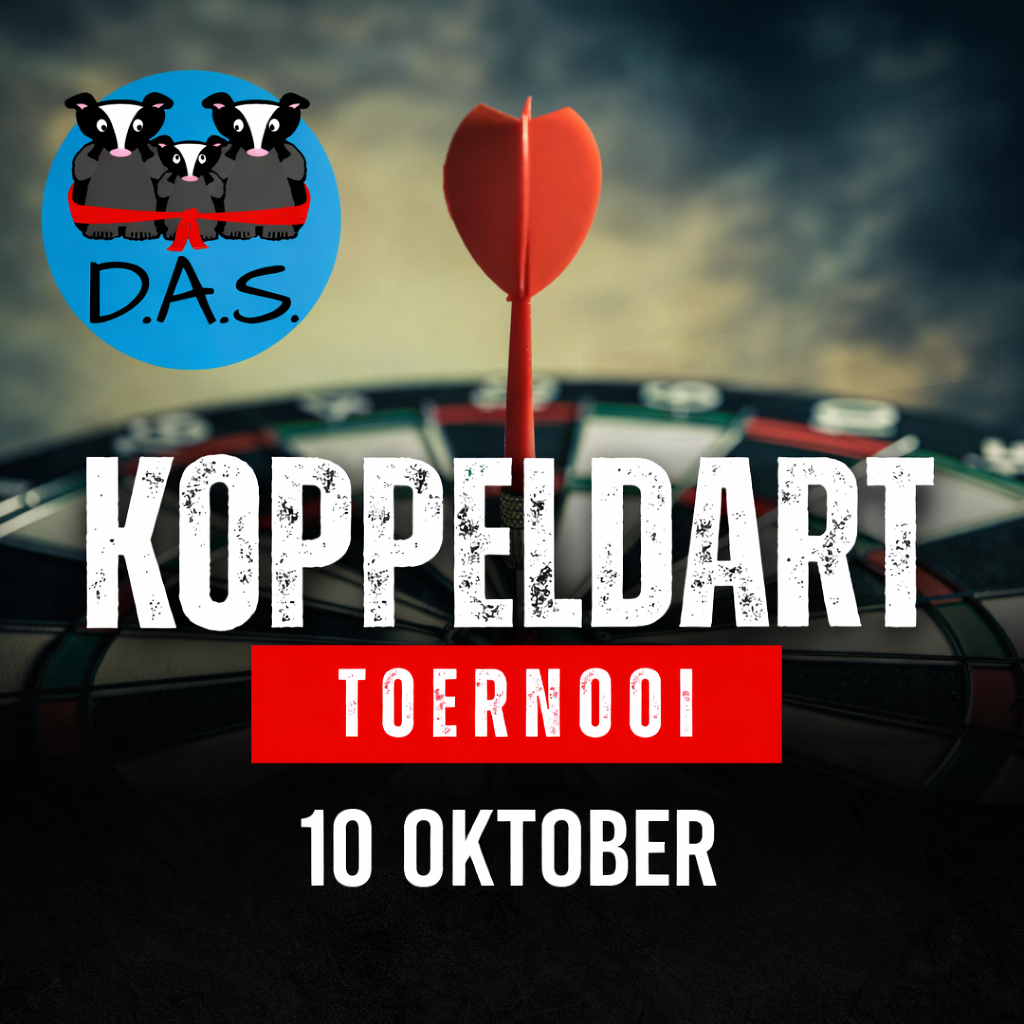 Poster van DAS koppeldarttoernoei 10 oktober