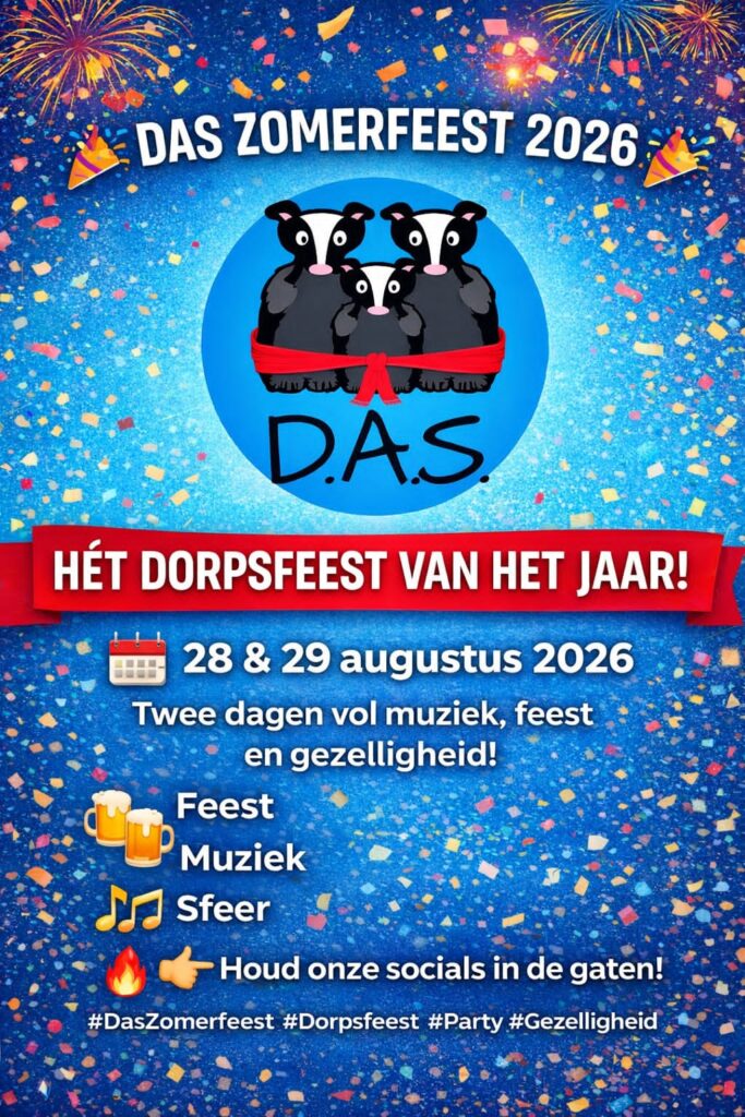 Poster van DAS zomerfeest 2026
